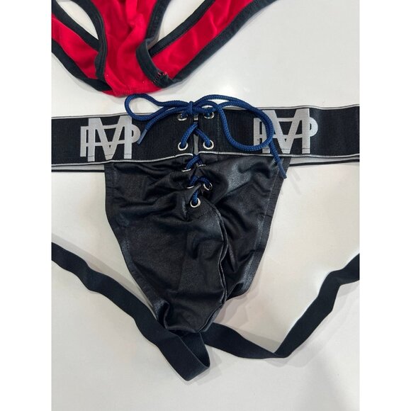 Men’s lace up jock with Red Addicted - Picture 2 of 7